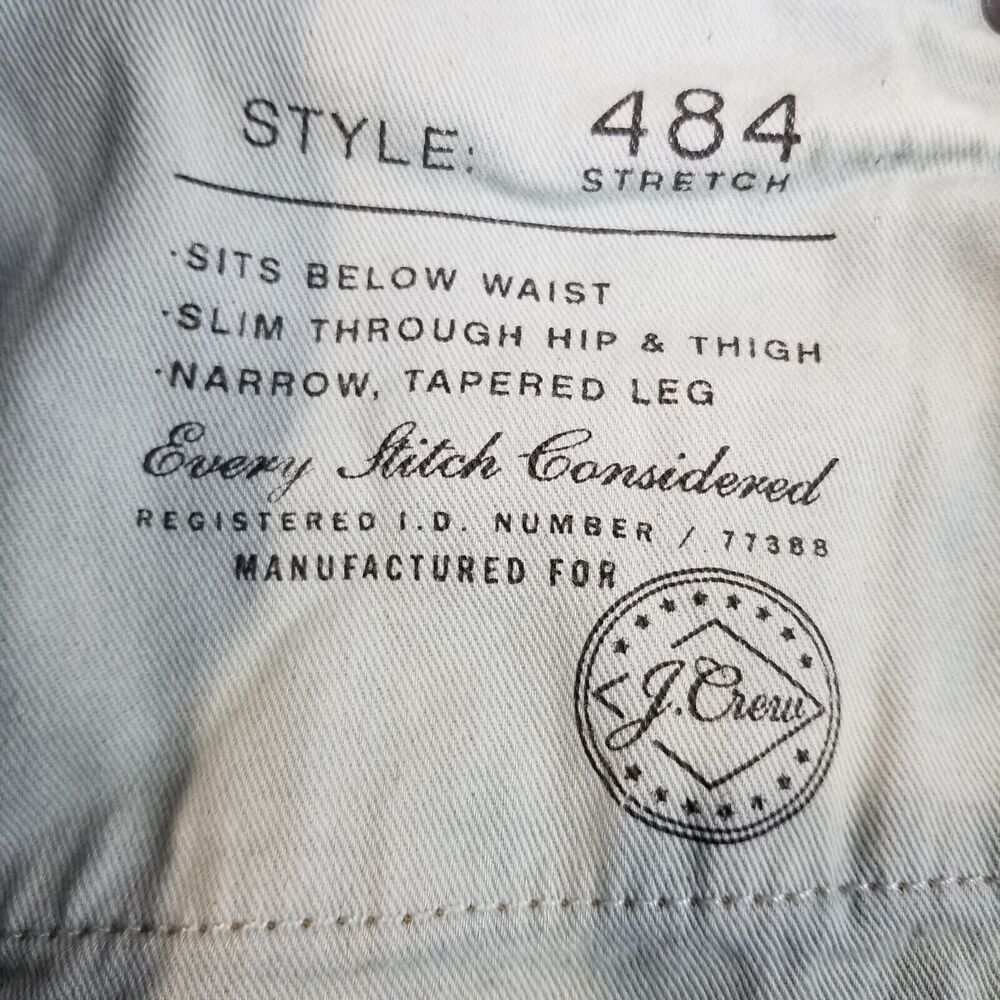 J. Crew Jeans Mens 33x32 484 Slim-fit in stretch broken-in Japanese denim J5026 - Picture 6 of 12